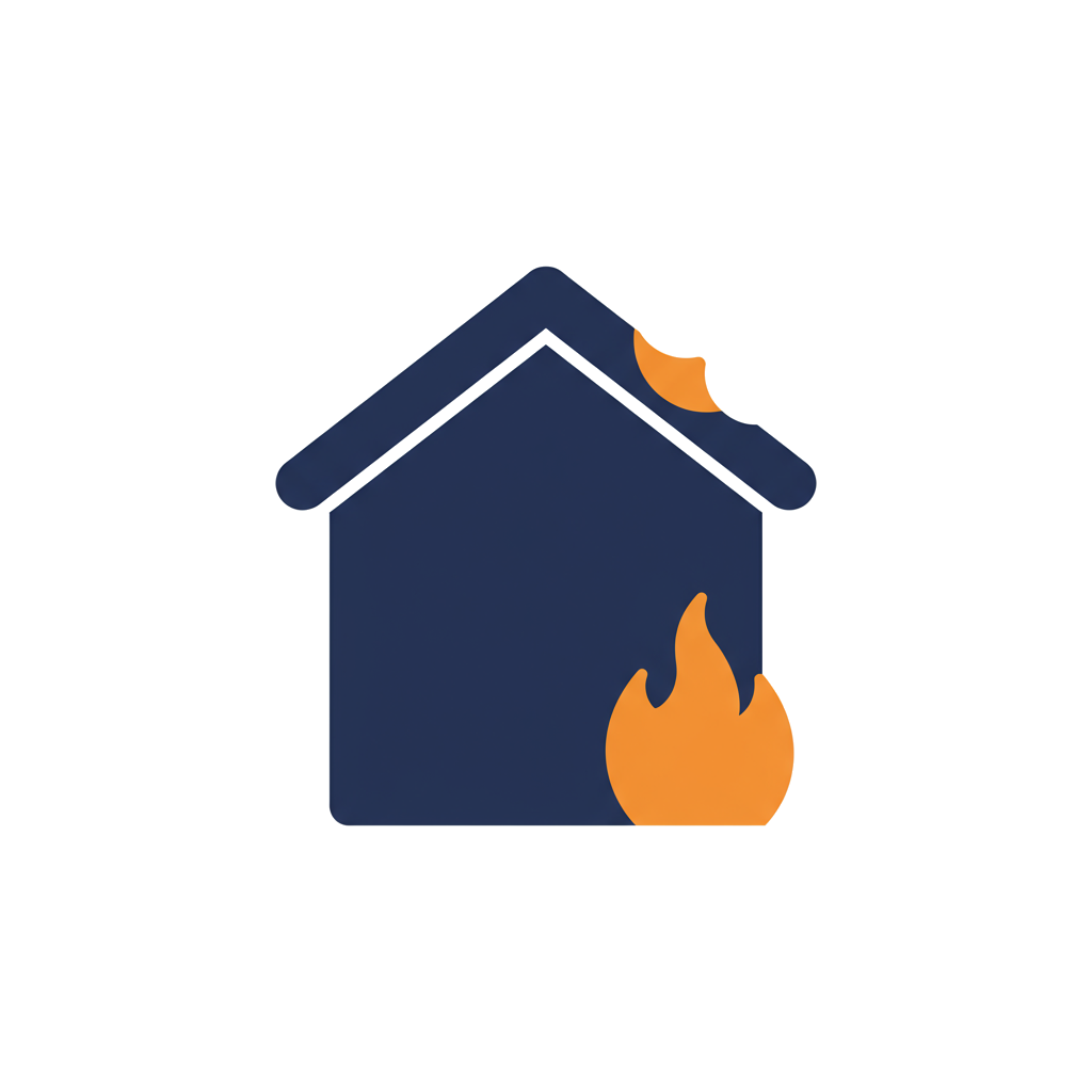Fire damage restoration service icon
